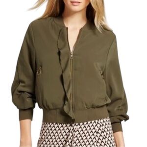 Who What Wear Olive Bomber Jacket 
Size Medium